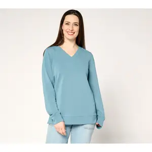 Belle by Kim Gravel ScubaLuxe Sunset Hues V Neck Pullover