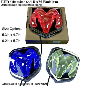 LED Ram Head Emblem Front Grille & Rear Tailgate Light Kit for Dodge Ram Weather-Resistant Heavy-Duty Truck Accessory Non-OEM