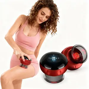 Intelligent electric cupping, reddish, portable neck, shoulder and back muscle massage, automatic closing massager-muscle massager, back, neck and shoulder scraping massage tool, red hot compress cupping massage instrument.