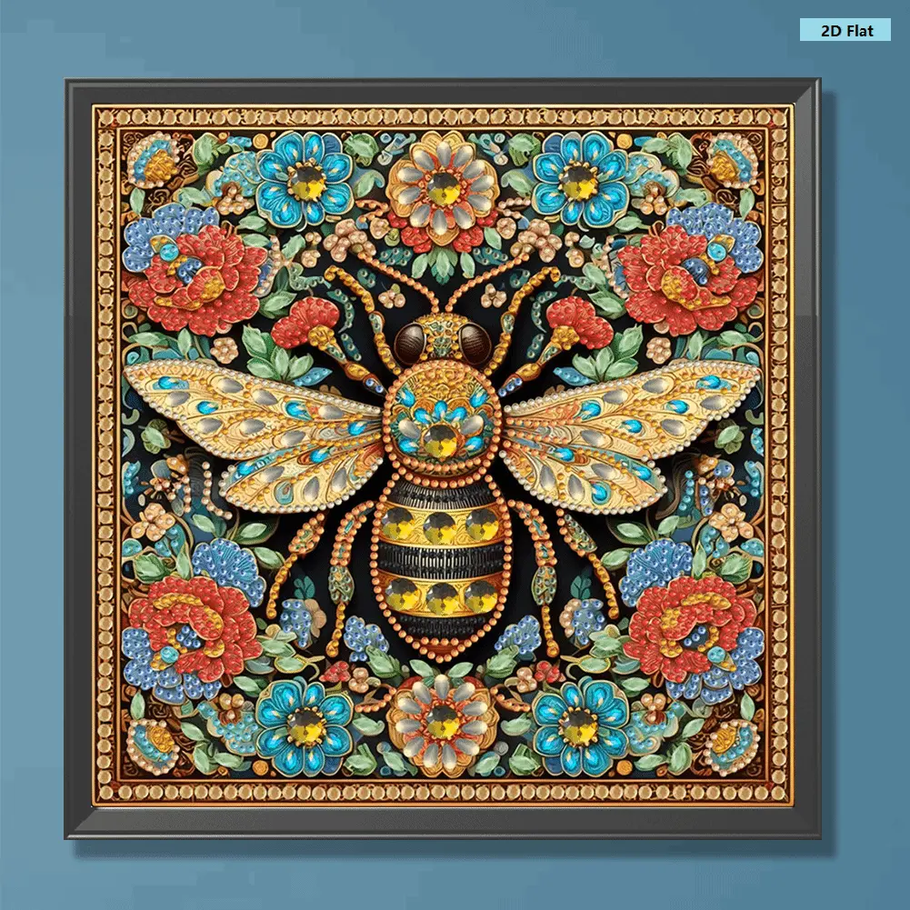 2D Flat5D DIY Partial Special Shaped Drill Diamond Painting Kit Bee Decoration 30x30cm (A)Diamond Painting Kits are Beginner-Friendly Art Creation Tools, Easily Unlocking the Joy of Crafting. Versatile for Various Settings!