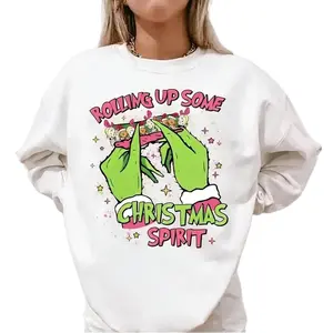Funny Spirit Graphic Sweatshirt Soft Cozy Pullover, Sarcastic Holiday Humor Top for Festive Parties, Casual Winter Wear, Grumpy Christmas Vibe Outfit