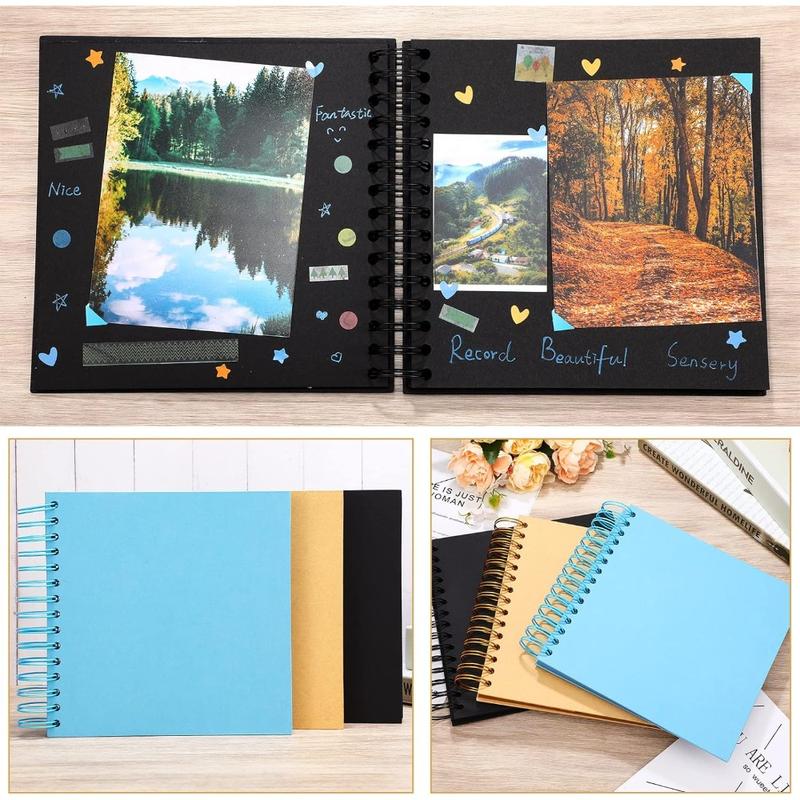 Scrapbook Album 40 Pages (8 x 8 &10 x 10Inch) Brown & Black Thick 250gsm Kraft Paper, Photo Album Scrapbook, Memory Book - Ideal for Your Scrapbooking Albums Art & Craft Projects