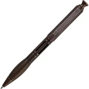 SMOOTHERPRO Retractable Ballpoint Pen, Solid Brass Click Pen Compatible with Pilot G2 Refill, Weighted Heavy Pen for Tremor Parkinson Arthritic Hand, Gold(PRG130NL)