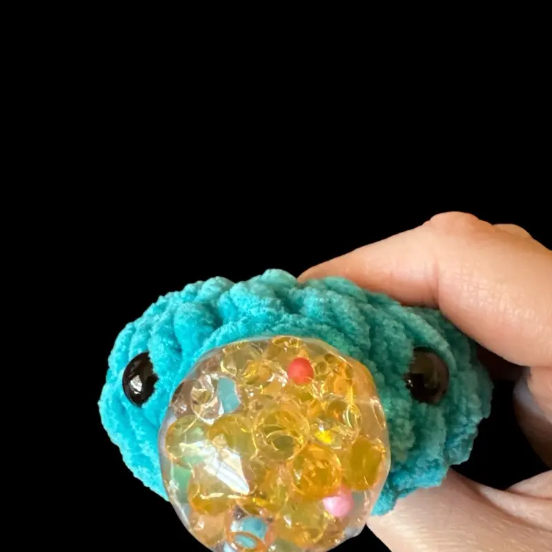 Crochet Stress Ball 3” - Soft Crochet Material with Colorful squish ball. Ideal for Stress Relief and Relaxation
