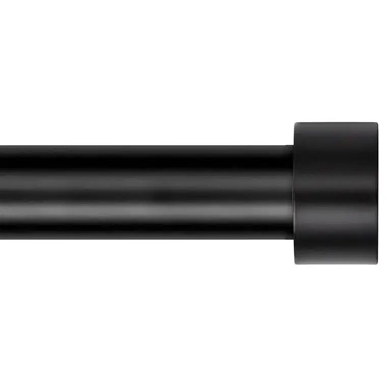 Heavy Duty Curtain Rods for Windows, Drapery Rods with Adjustable Curtain Rods, Outdoor Modern Curtain Rod with Simple End Caps Black Outdoorfun