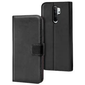 Mobile Phone Case For Xiaomi Redmi Note 8 Pro, Book Wallet Case, Flip Cover Case, PU Leather, Card Slots, Stand Function, Black