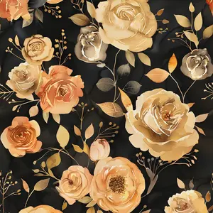 Flower Wallpaper Yellow/Orange Floral Peel and Stick Wallpaper Cream Contact Paper Waterproof Self Adhesive Covering for Bedroom Cabinet Bathroom Home Decor 17.4" x 118"