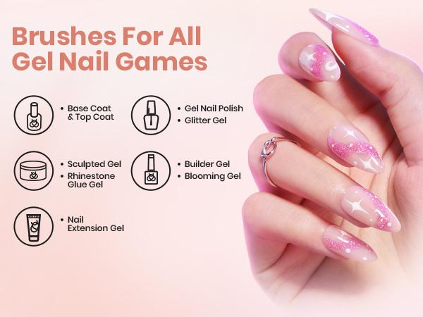 Beetles Nail Art Brushes Set Gel Polish Nail Art Design Pen Painting Tools Fingernail Brush Nail Cleaning Brush Nail Art Liner Brush and Nail Dotting Pen Salon Gift for Girls Women