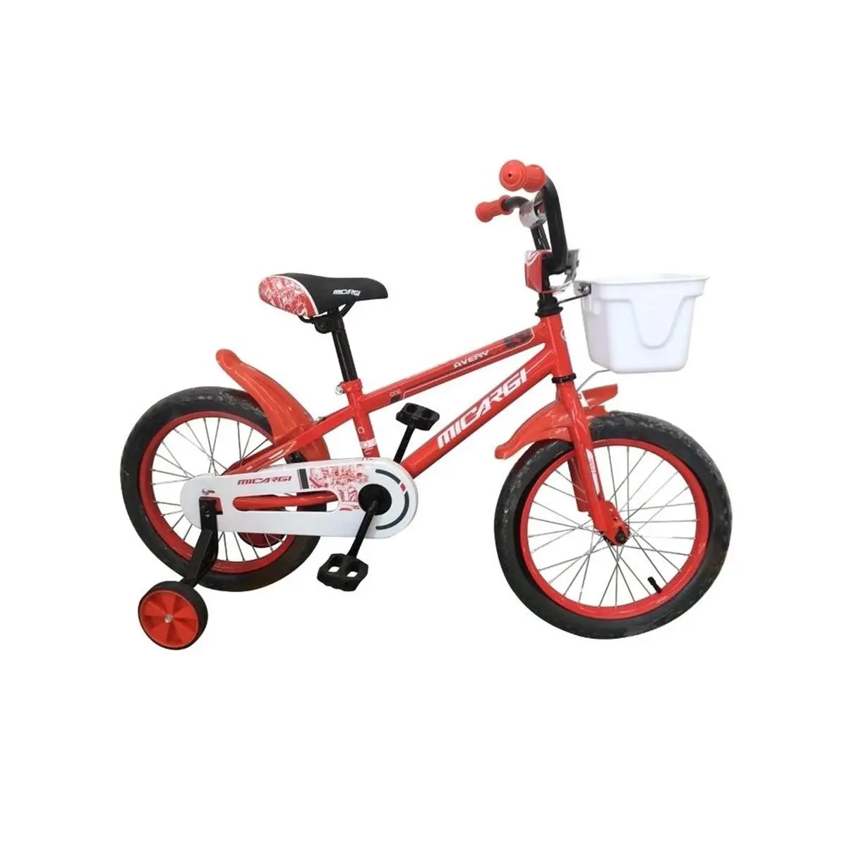 Micargi Jackster Boys 16-Inch BMX Bike, Red Hi-Tensile Steel Frame with Coaster Brakes, Front Basket and Fenders, 25 Lbs, 18" H X 7" W X 36" L