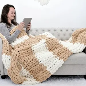 63-Inch Thick Plush Blanket Hand Weaving Kit, Adjustable Size Wooden Loom, Easy Assembly, Beginner-Friendly for DIY Crafting of Afghans & Throws