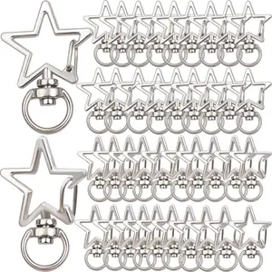 40 Pieces Star Shape Swivel Lobster Claw Clasps Silver Zinc Alloy Snap Hook Keychains Clips DIY Keyrings Accessories for Backpacks Bags Jewelry Making Craft Supplies