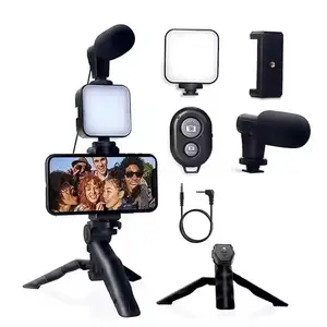 All-in-1 Video Making Kit with LED Light Tripod Phone Holder & Remote TikTok Creator Vlogging Setup Rechargeable Adjustable Selfie Light for Enhanced Photography