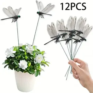 12pcs Dragonfly Garden Signs, Durable Plastic Outdoor Decor for Easter, Halloween, Autumn and Thanksgiving Celebrations