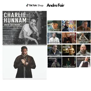 Charlie Hunnam Calendar 2026, Biker Style Inspired Wall Calendar, Retro British Actor Aesthetic, 12 Month Poster, Vintage Decor Gift