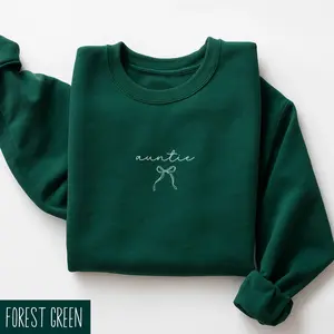 Auntie Coquette Bow Sweatshirt, New Aunt Gift, Pregnancy Announcement Aunt Shirt, Baby Reveal Auntie Sweater