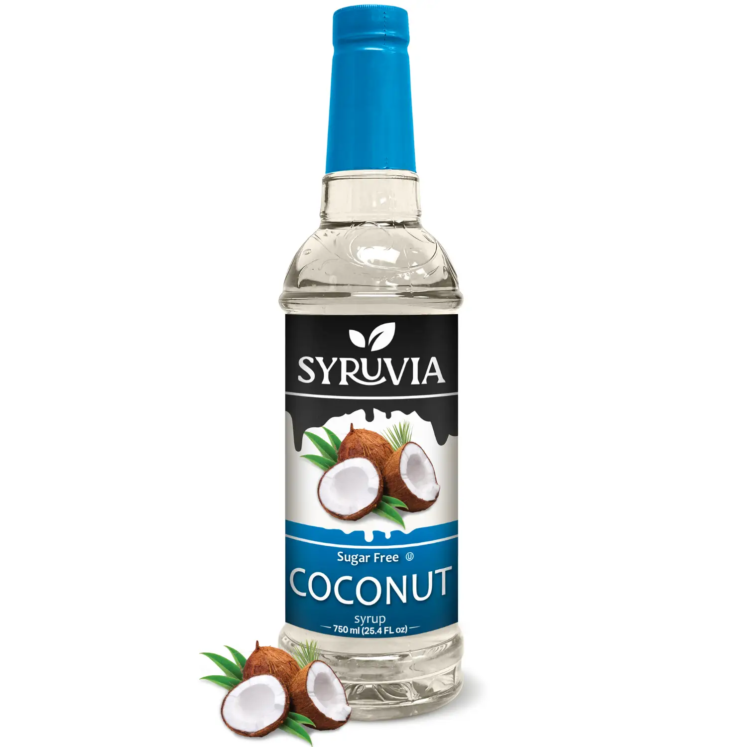 Syruvia Sugar-Free Coconut Syrup - 25.4 fl oz Premium Coffee Flavoring. 0 Calories, Kosher, & Gluten-Free. Ideal for Drinks, Sodas, Shakes & Desserts