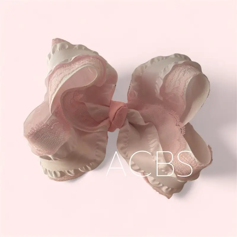 Hair Clips, New Boutique Bows Pink and white