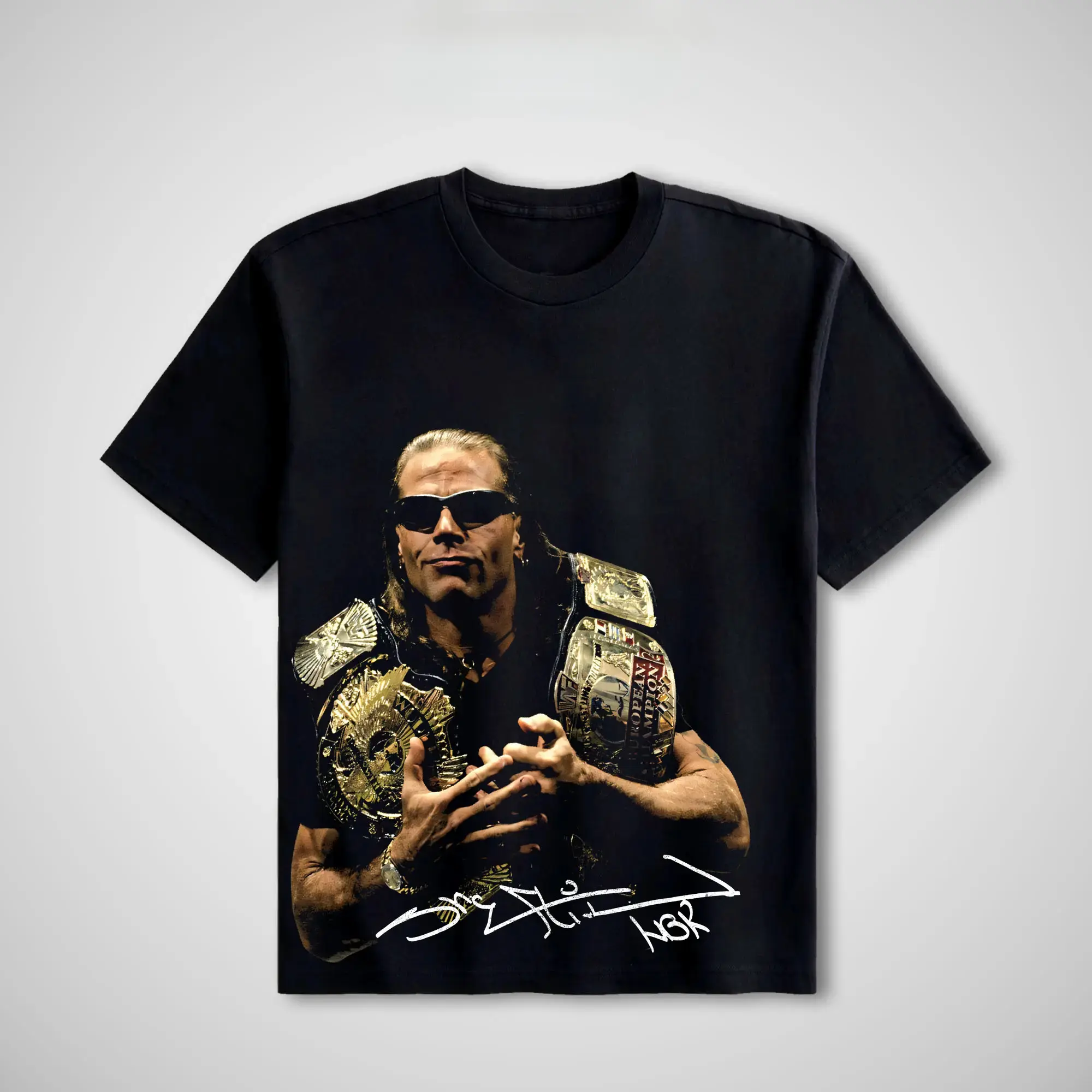 [ ✨ 100% Cotton] WWE Shawn Michaels Men's Short-Sleeve Heavy Cotton Wrestling Legend Graphic Tee - Sports Apparel for Wrestling Fans, Unisex Casual Streetwear Gift, Quality Fabrics (Hoodie Style Option Available)