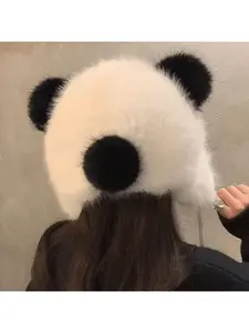 8 Side Christmas Panda Hat New Year Party Gift Special For Winter Season Warm Cozy Adjustable Fit
