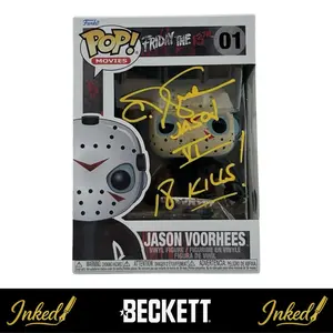 CJ Graham Autographed Signed Jason Voorhees Funko POP! #01 Friday the 13th Vinyl Figure Beckett Certified COA