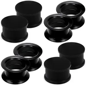 8G-25mm  and  Black Gauges Tunnels Plugs for Ears Double Flare Gauge Stretching Kit Ear Expander   for Women Men
