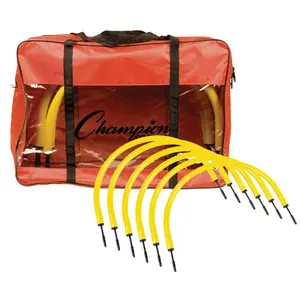 212 MAIN Portable Goal Practice Passing Arc Set, Yellow, 12-Piece with Portable Carry Bag, Portable Set