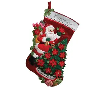 Bucilla ® Seasonal - Felt - Stocking Kits - Santa Poinsettia - 86142
