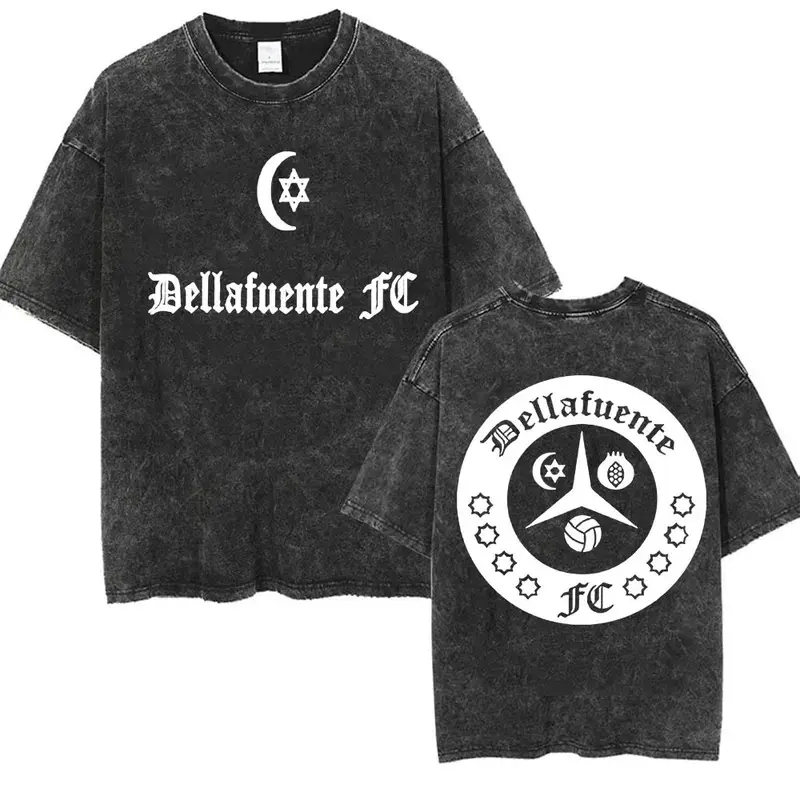Rapper Dellafuente 2025 Tour Vintage Washed T-shirt Men Women Summer Fashion Short Sleeve T Shirt Oversized 100% Cotton T Shirts Rapper Dellafuente 2025 Tour Vintage Washed T-shirt Men Women Summer Fashion Short Sleeve T Shirt Oversized 100% Cotton T Shirts