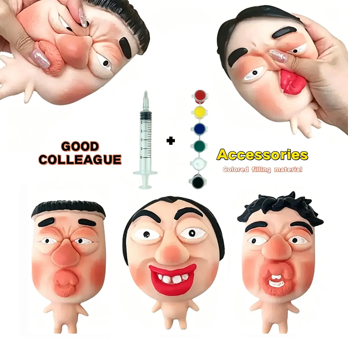 Summerwins Fidget Popping Pimple Squishy Toy - Non-Toxic Silicone Stress Balls, Fast-Rebound Decompression Squeeze Toy, Durable Funny Faces Design, Creative Tools with Fun Twist, Pocket-Sized Sensory Reliever, Holiday Gift