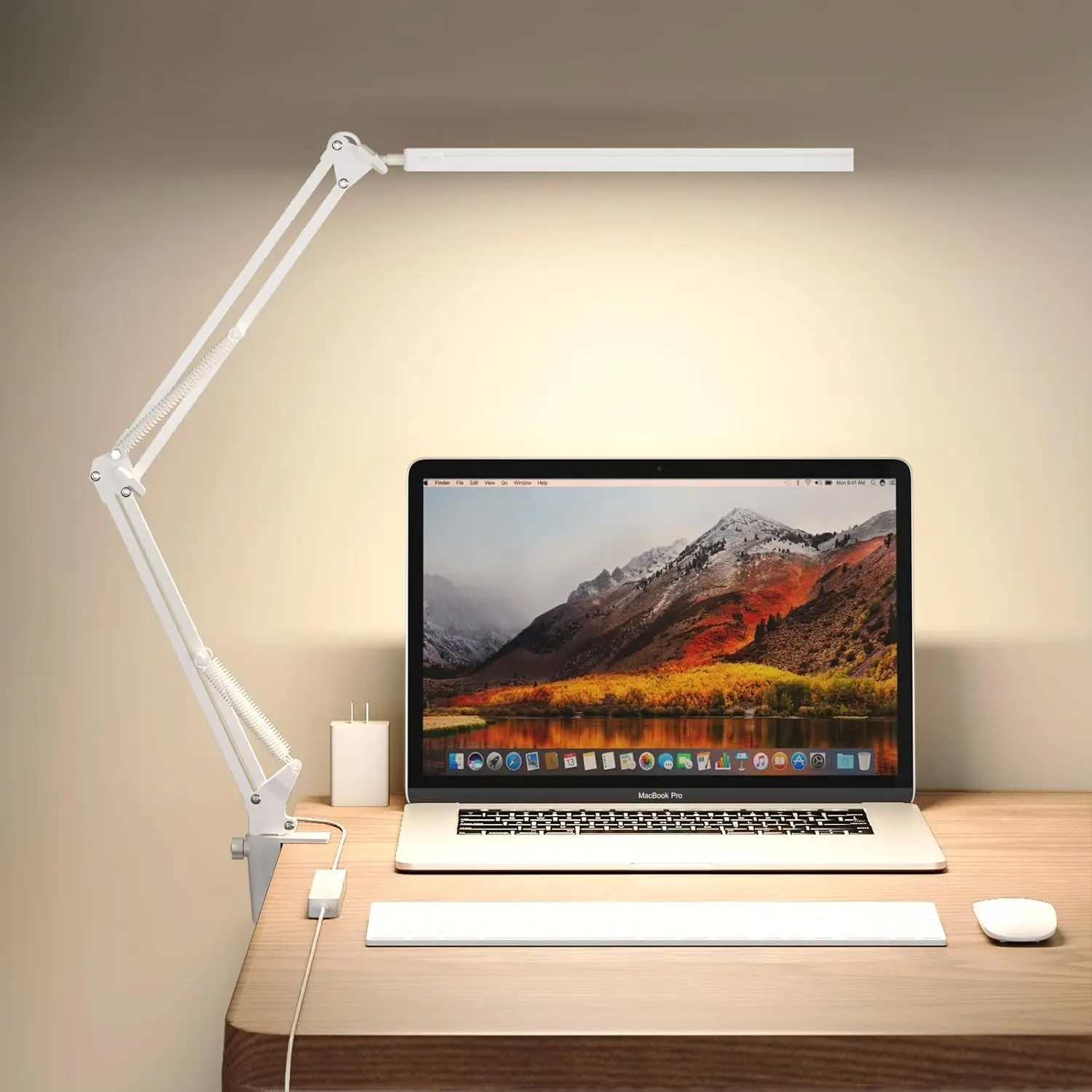 Desktop LED Desk Lamp with Clamp Base, 3 Color Modes and 30 Brightness Settings, Ideal for Home Office or Studio Use, LED Reading Light