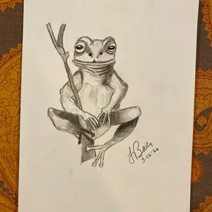 Tree frog charcoal , 9 x 12