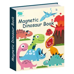 Kids Magnetic Puzzle Book Dinosaur Learning Toy, Shape Recognition Puzzles, Animal Teaching Educational Gift, Early Childhood Development Stem Game