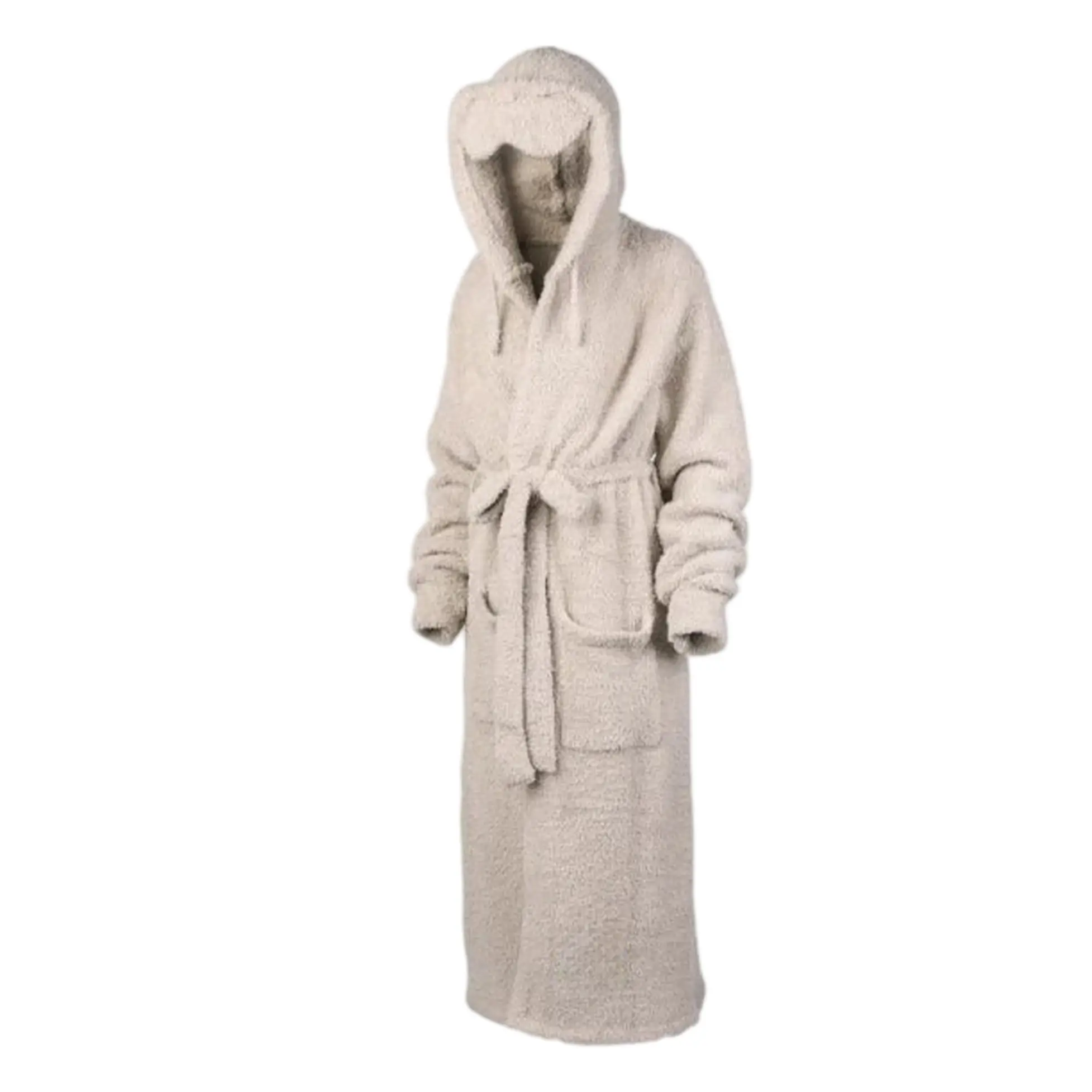 Hixiaohe Women's Long Hooded Fluffy Soft Fleece Bathrobe with Sleep Mask, Casual Loungewear, Soft Bathrobe Sleepwear, Birthday, Nightgown/Robe