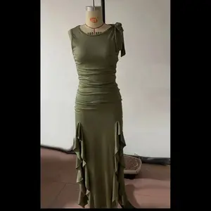 Western Cowgirl Ruffled Dress for Concert Womenswear Sleeveless