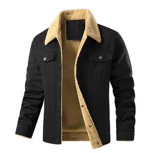 Grangclad men's Winter Jacket Sherpa Fleece Lined Cargo Coat Warm Thick Trucker Jacket with Multi Pockets