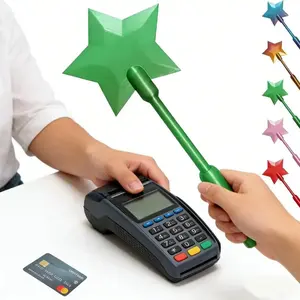 New 3D Printed Starlight Magic Wand Contactless Payment Card Holder, Touch Induction Portable Card Case, Creative Mini Wallet Accessory