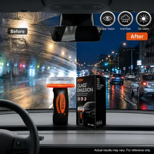 Clear Vision OGAS Glass Oil Film Remover - Easy Roll-On Windshield Cleaner, Anti-Rain & Water Stain Treatment, Night Driving Essential, Universal Car Window Care