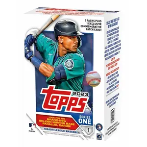 2023 Topps Series 1 Baseball 7-Pack Blaster Box (Commemorative Relic Card!)