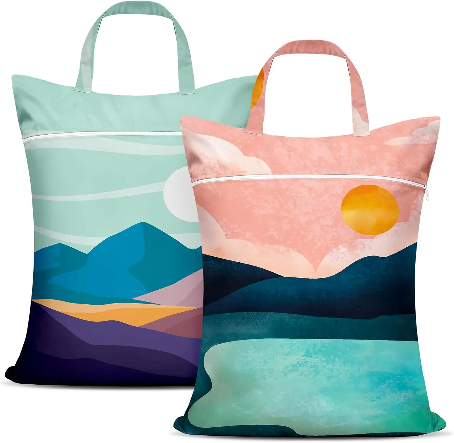 2 count Large Travel Laundry Bags -  with Handle, Washable Dirty Clothes Bags for Travel, Wet/Dry, Gym, Swimming Pool & College Dorm