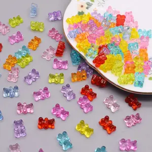100pcs Transparent Acrylic Colorful Bear Beads, Wedding Birthday Party Gifts, Cute Table Decorations, Room Crafts, DIY Jewelry Making Accessories