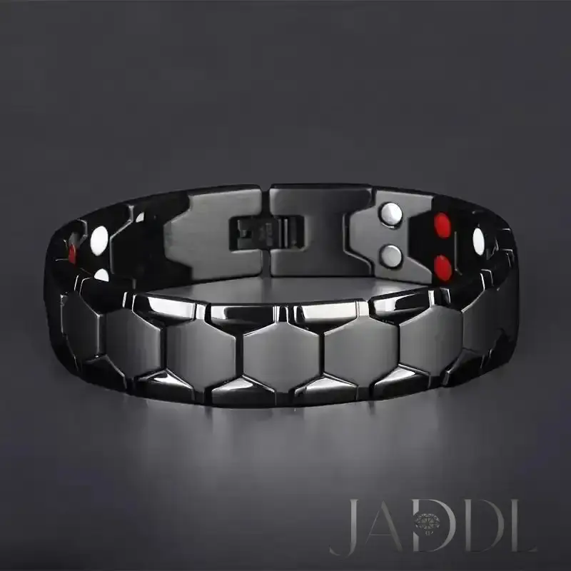 JADDL 1pc Magnetic Titanium Steel Bracelet for Men - Domineering Fashion, 4-in-1 Energy, Waterproof, Colorfast - Perfect Gift for Family and Friends Wearable Black friendship bracelets matching bracelets charm bracelet bracelet men