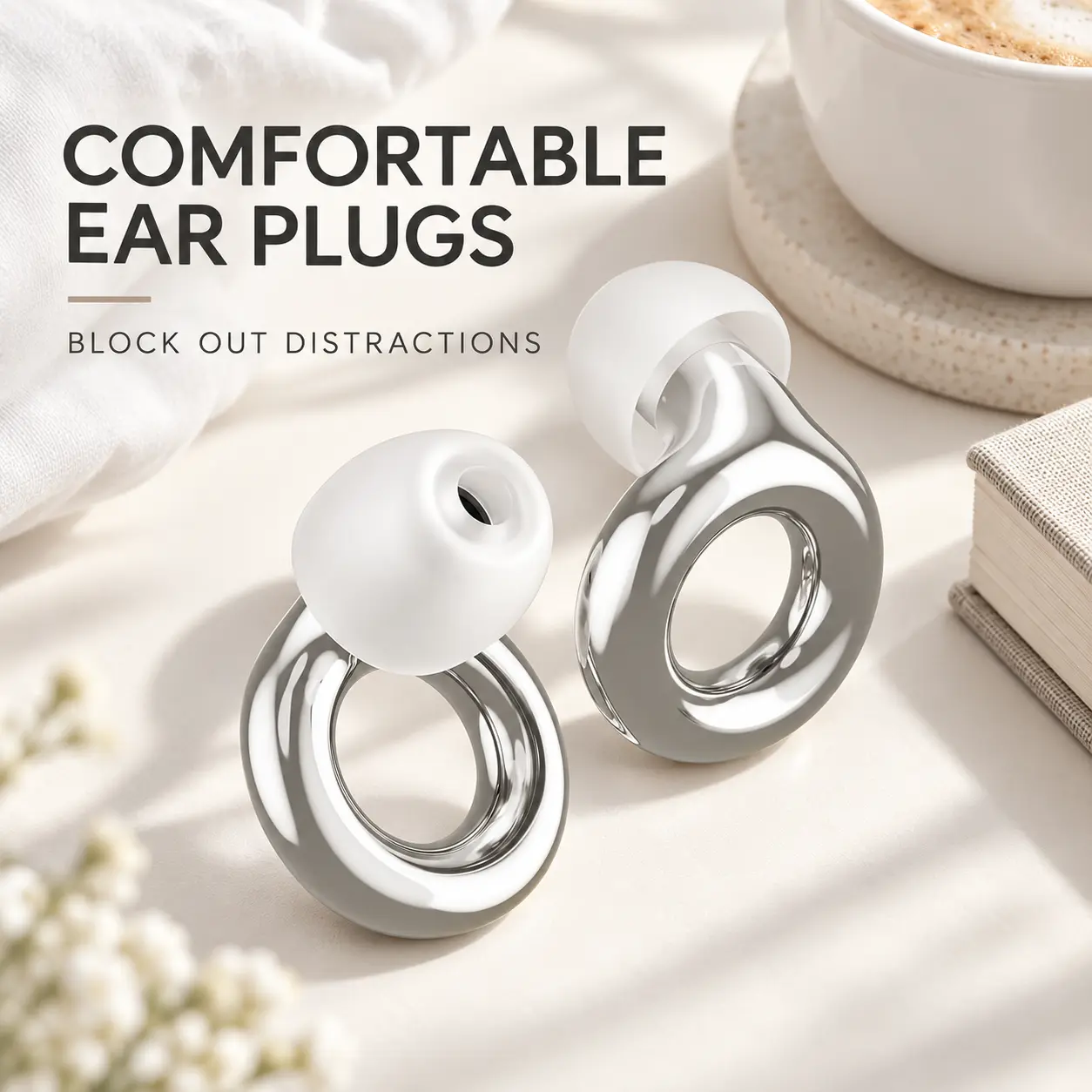 High Fidelity Loop Ear Plugs, Stylish Reusable Noise Reduction Earplugs with Comfortable Silicone Tips, Lightweight Hearing Protection for Concerts, Travel, Work & Everyday Use