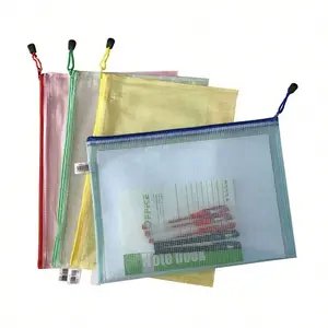 5 Transparent Storage Zipper Bags for Office, Student Info Bags, A4 Size, Ideal for Cross Stitch, Puzzles, Travel, School, Games
