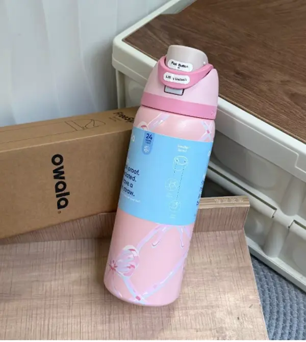 32oz Insulated Stainless Steel Water Bottle with FreeSip Straw | Pink Bow Nutcracker Christmas Tumbler | Leakproof BPA-Free Vacuum Bottle Holiday Gift