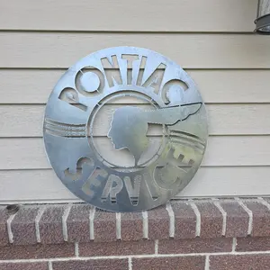 Vintage Pontiac Service Mancave Metal Sign for Garage Decor and Car Enthusiasts 20" 14-gauge Steel Classic Automotive Sign