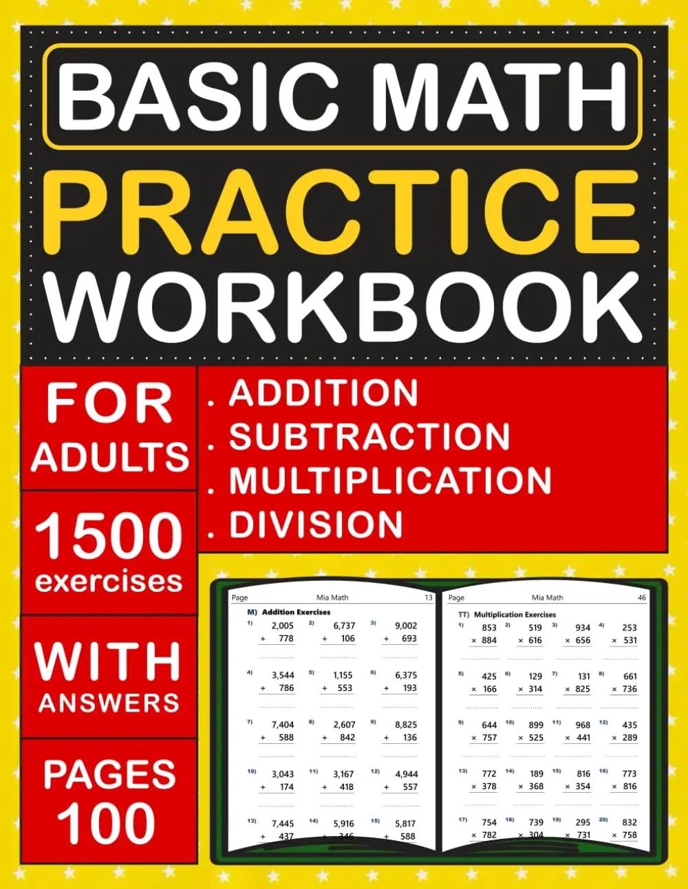 Basic Math Workbook For Adults With adding, subtracting, multiplying and dividing With Answers: Math Homework Practice Workbook For Adults With 1500 ... Classroom | Simple Math Workbook For Adults