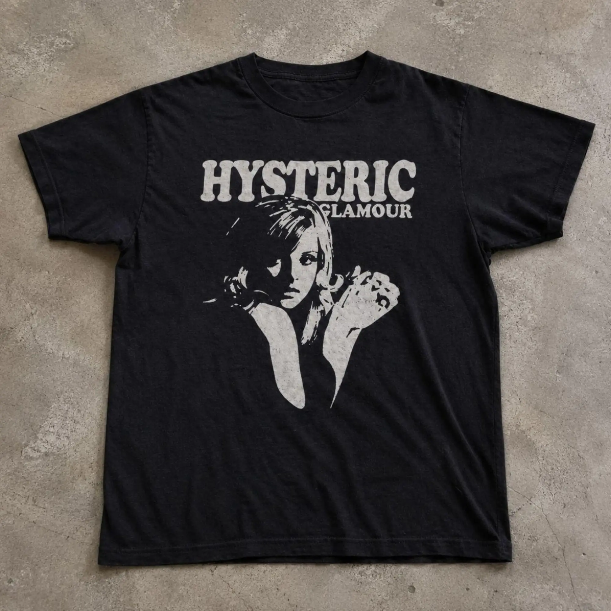 Vintage Hysteric Glamour Japanese Girl Portrait T-Shirt - Retro Y2K Japanese Streetwear Graphic Tee, Aesthetic Harajuku Shirt, Unisex Vintage Graphic Tees Gothic Grunge Y2K Emo Scene Amity Affliction Style Clothes Men Women Streetwear Summer