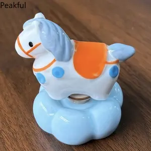 Stress Relief Ceramic Pony – Little Rotating Horse Fidget Toy, Chinese New Year Inspired Desk Ornament, Novelty Collectible, Perfect for Kids, Adults, Office, Home Decor & Gift Ideas