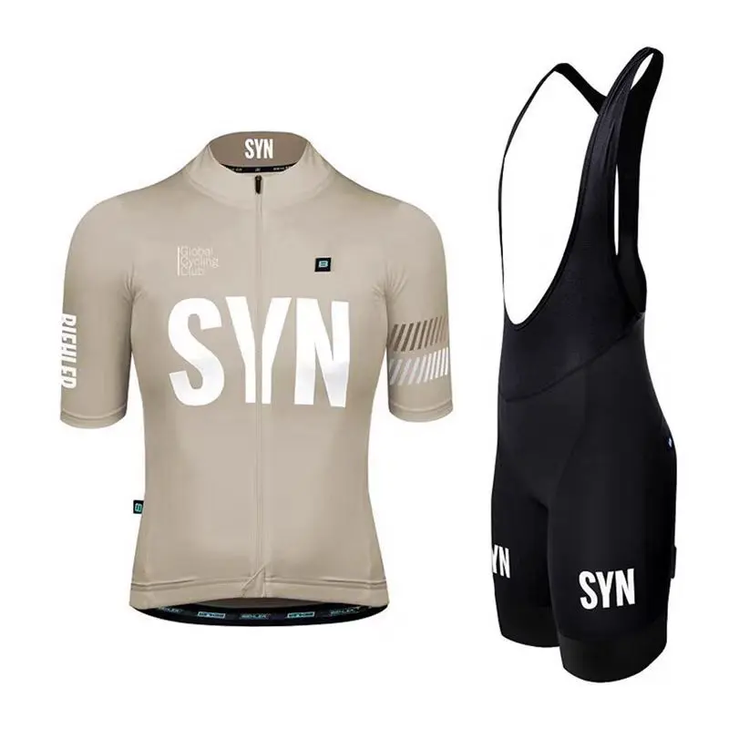 New SYN road bike cycling suit short-sleeved suit color matching summer quick-drying breathable cycling overalls men