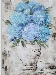 Arts Hydrangeas Canvas Wall Art - Hand Painted Large Blue Floral Paintings for Living Room and Bedroom Decor SHJY-01822 Decoration Artistic Print Ornaments Poster